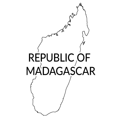 マダガスカル共和国無料フリーイラスト｜英語(白)